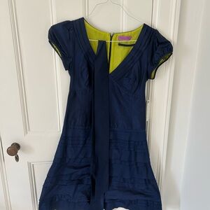 Calypso St. Barth Navy Blue Dress with Lime Green Accent